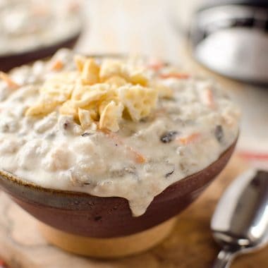 Crock Pot Creamy Chicken Wild Rice Soup - Krafted Koch