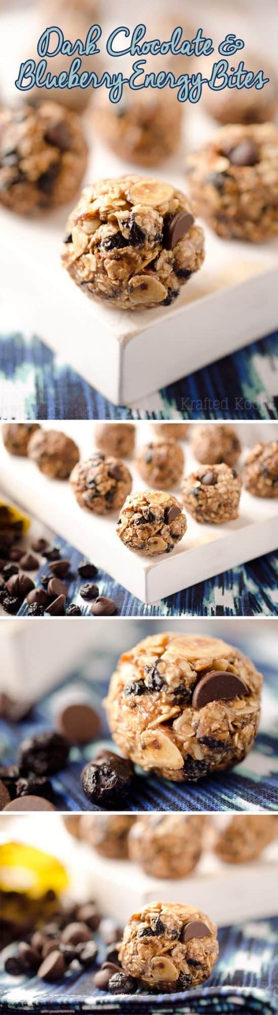 dark chocolate & blueberry energy bites