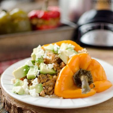 Light Crock Pot Taco Stuffed Peppers - Krafted Koch