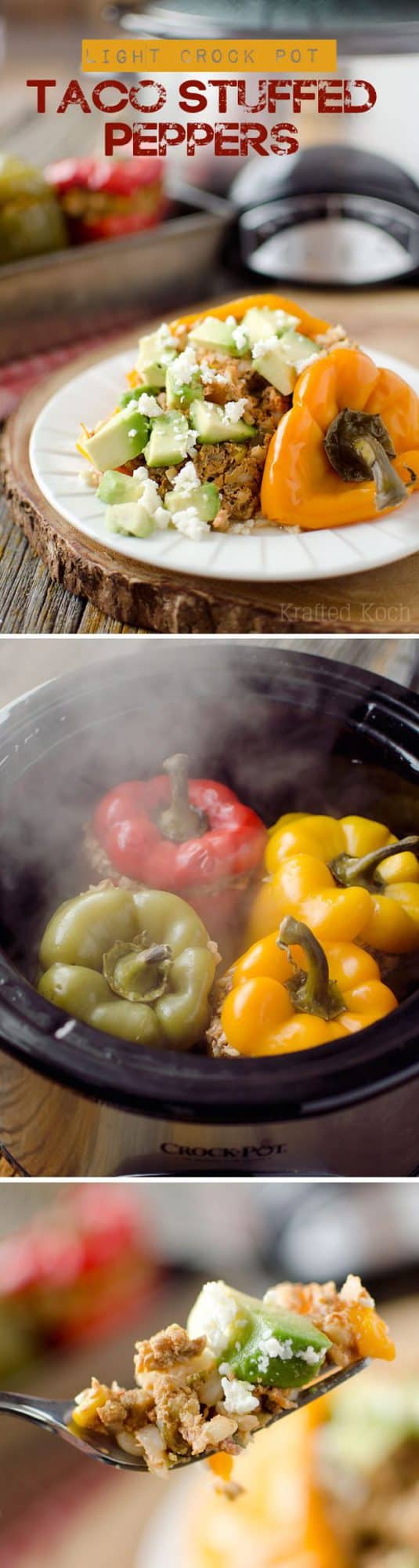 light crock pot taco stuffed peppers