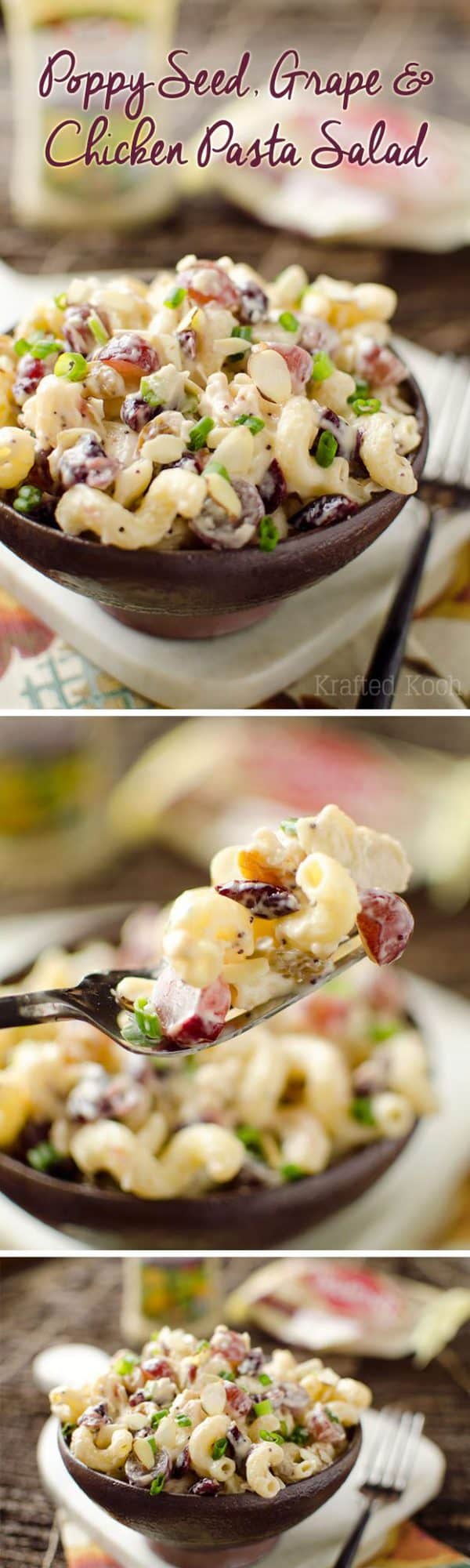 poppy seed, grape & chicken pasta salad