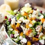 Roasted Squash & Cranberry Salad - Krafted Koch - A flavorful harvest salad loaded with roasted butternut squash, creamy goat cheese and dried cranberries for a meatless meal that will satisfy all your senses!