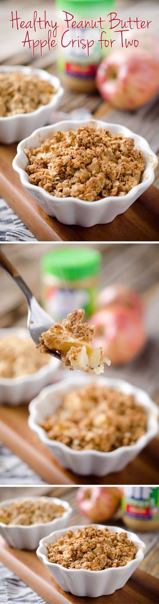 healthy peanut butter apple crisp for two