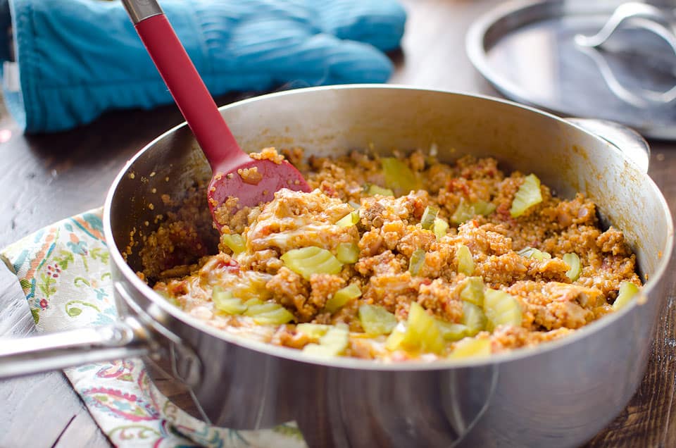 Light Cheeseburger Quinoa Skillet