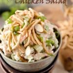 Light Creamy Chinese Chicken Salad is a quick and simple lunch recipe made with Greek yogurt for a healthy meal you will love! #Light #Lunch #Healthy #ChickenSalad #Chinese