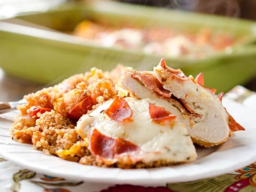 Pizza Stuffed Chicken Quinoa Bake - Krafted Koch