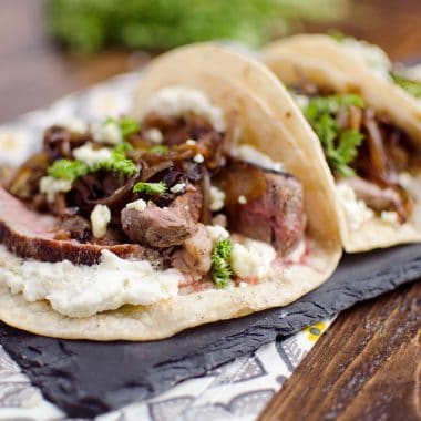 Steak & Whipped Bleu Cheese Tacos