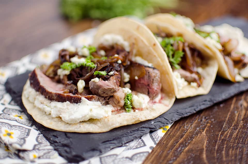 Steak & Whipped Bleu Cheese Tacos