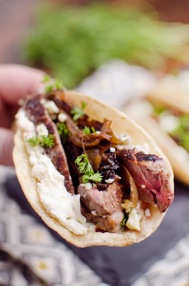 Steak & Whipped Bleu Cheese Tacos