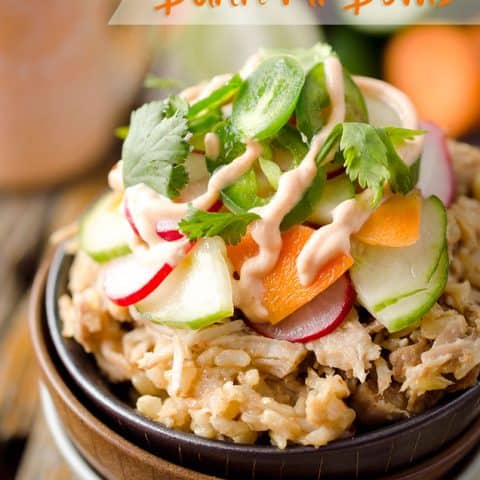Crock Pot Bahn Mi Bowls - A light and delicious dinner idea that comes out of your slow cooker and is filled with all the great flavors and textures of a Bahn Mi Sandwich! #BahnMi #Light #Healthy #CrockPot #SlowCooker