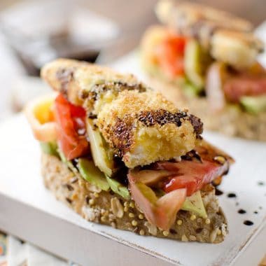 Fried Goat Cheese & Heirloom Tomato Toasts