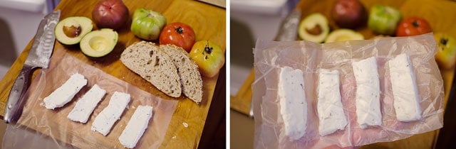 Fried Goat Cheese & Heirloom Tomato Toasts