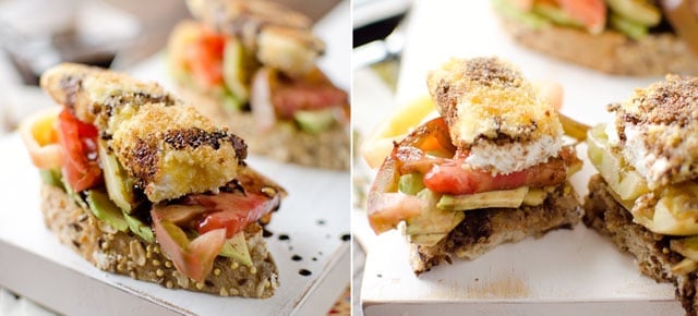 Fried Goat Cheese & Heirloom Tomato Toasts