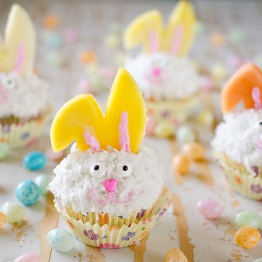 Light Coconut Cream Easter Bunny Cupcakes - Bakery Crafts Easter Bunny Cookie Cupcake Decoration Kit