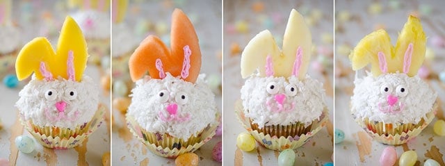 Light Coconut Cream Easter Bunny Cupcakes - Bakery Crafts Easter Bunny Cookie Cupcake Decoration Kit