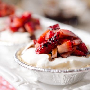 Skinny Mini Strawberry Balsamic Cream Pies