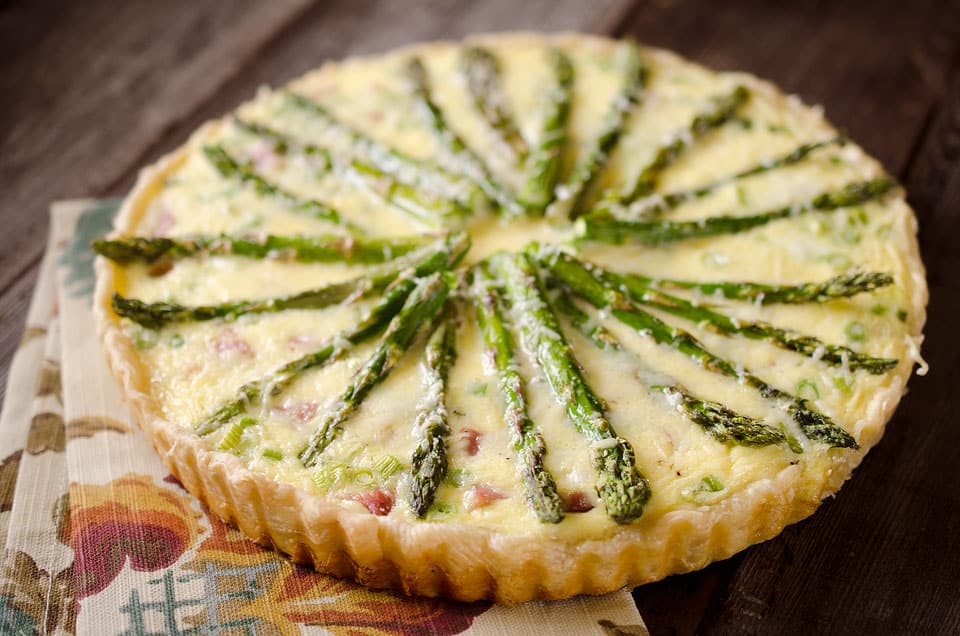 Cheesy Ham & Asparagus Quiche