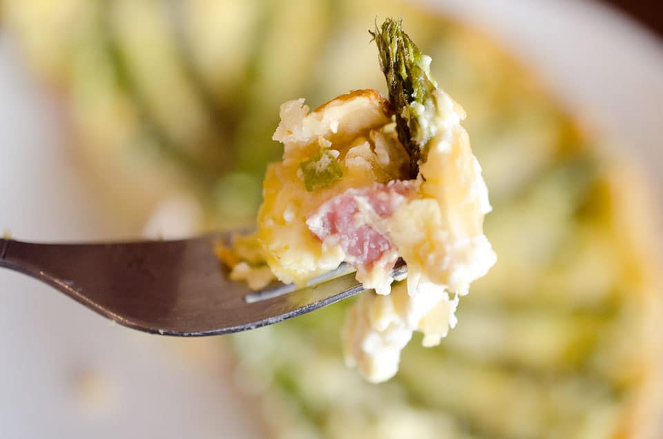 Cheesy Ham & Asparagus Quiche