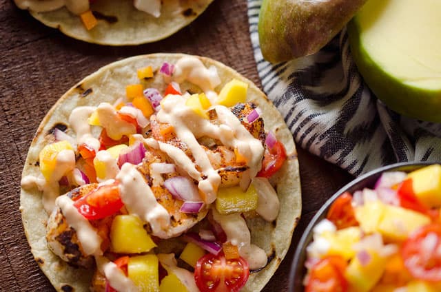 Chipotle Shrimp Tacos with Mango Salsa