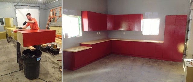 New Kitchen Remodel - Cabinets re-purposed for shop