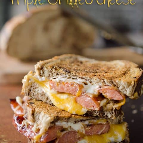 Smoked Sausage Triple Grilled Cheese