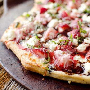 Strawberry Balsamic & Goat Cheese Pizza