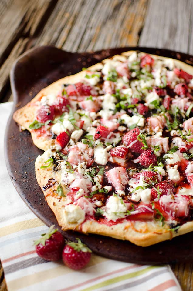 Strawberry Balsamic & Goat Cheese Pizza