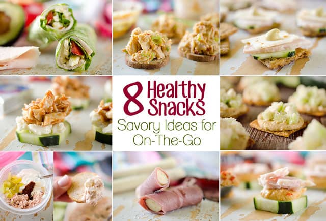 8 Healthy Snacks - Savory Ideas for On-The-Go - Fast and easy snacks that are loaded with protein and are great to grab & go! #Snacks #Healthy #SnackIdeas #HealthyEats