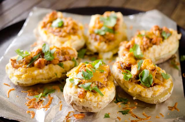 Light BBQ Chicken Twice Baked Potatoes