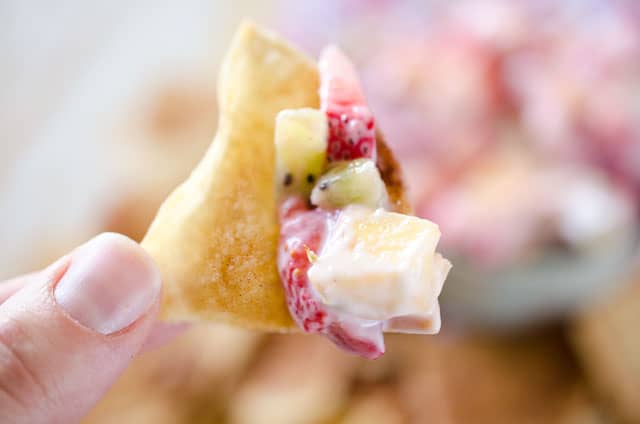 Fruit & Yogurt Dip with Baked Cinnamon Sugar Chips