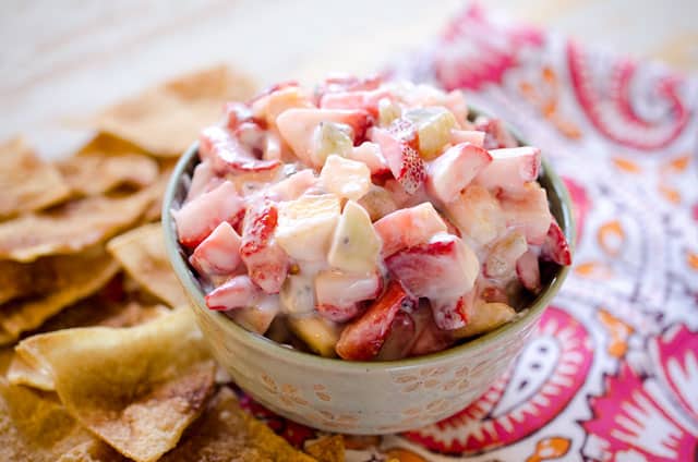 Fruit & Yogurt Dip with Baked Cinnamon Sugar Chips