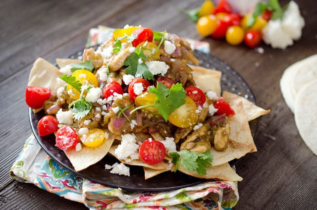 Light Chicken Verde Nachos