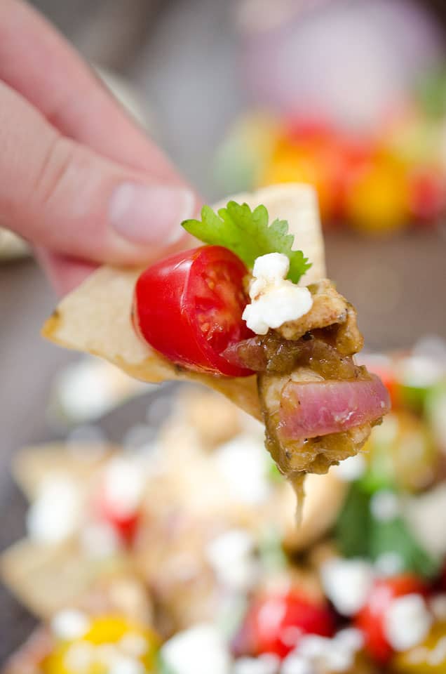 Light Chicken Verde Nachos