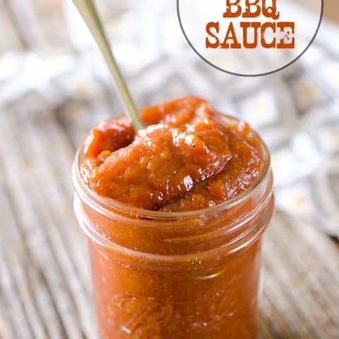 Mango BBQ Sauce - A sweet and spicy homemade barbecue recipe that pairs perfectly with chicken and pork! #BBQ #barbecue #BBQSauce
