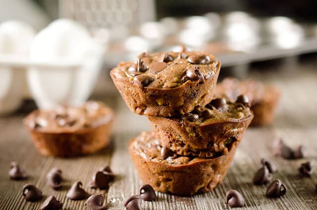 Light Chocolate Zucchini Muffins