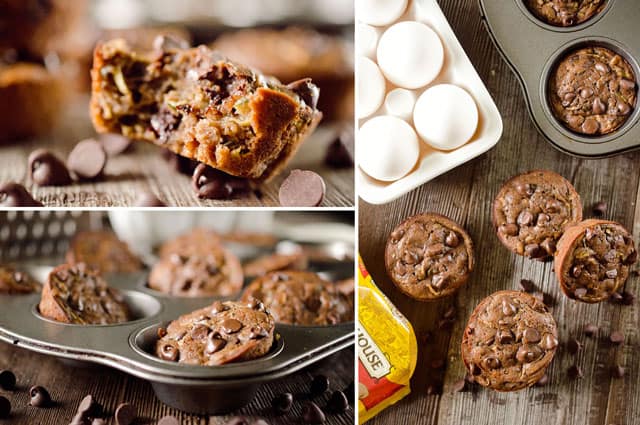 Light Chocolate Zucchini Muffins