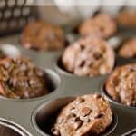 Light Chocolate Zucchini Muffins - A healthy breakfast or snack you can feel good about with zucchini, coconut oil and honey that will satisfy your chocolate craving. #Zucchini #Chocolate #Healthy #Light #Breakfast #Snack