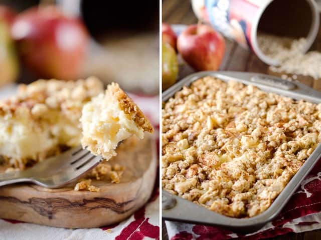 Apple Cheesecake Crumble Bars