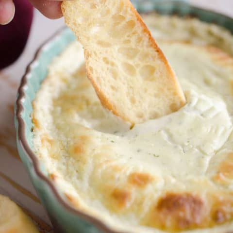 Baked Bleu Cheese - An easy and amazingly flavorful appetizer that is the perfect dip for the big game or a fantastic way to start out an elegant dinner. #Appetizer #BleuCheese #Dip