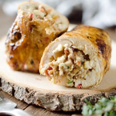 Chicken, Bacon & Feta Roulade