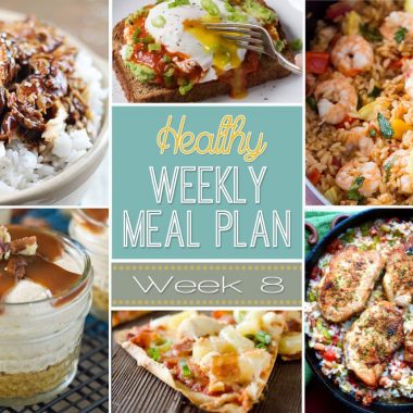 A delicious mix of healthy entrees, snacks and sides make up this Healthy Weekly Meal Plan for an easy week of nutritious meals your family will love! #MealPlan #Healthy #Menu