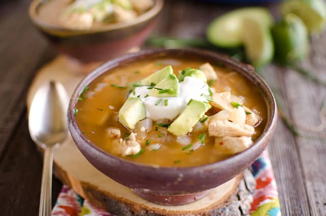 Chipotle Lime Chicken Soup is a quick and easy weeknight dinner with robust flavor and healthy ingredients. 