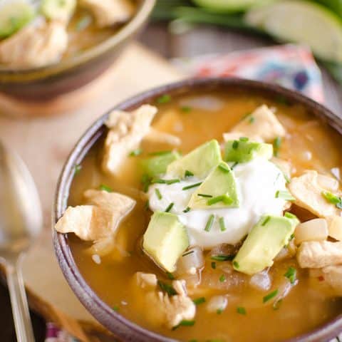 Chipotle Lime Chicken Soup is a quick and easy weeknight dinner with robust flavor and healthy ingredients.