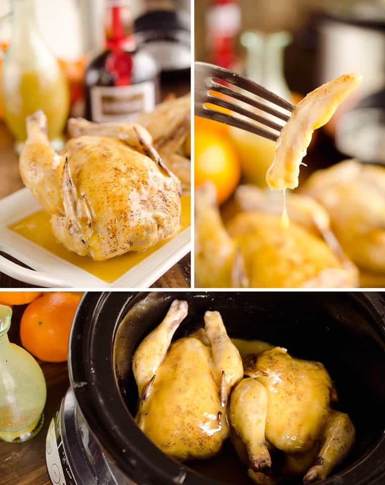 Crock Pot Cornish Hens in Orange Sauce are an elegant and easy dinner for two perfect for the holidays. 