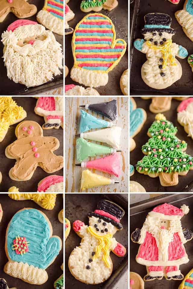 christmas shaped cut out cookies frosted