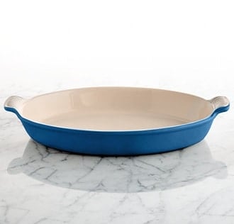 14” Oval Le Creuset Stoneware Dish in blue (Marseille)