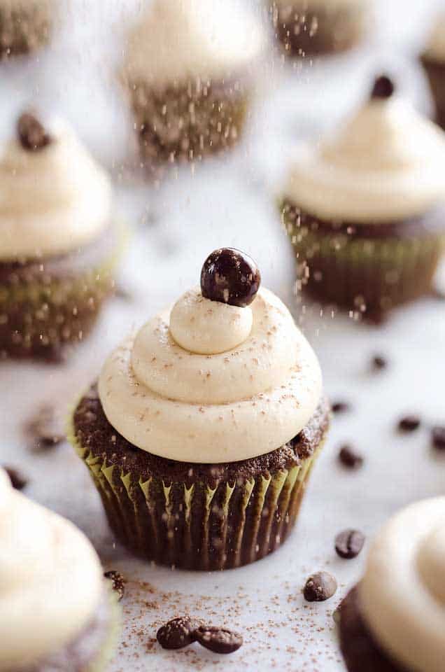 Mocha Sour Cream Cupcakes made with Dunkin’ Donuts® Coffee are a rich and decadent chocolate cupcake topped with a mocha buttercream for a sweet treat perfect for any coffee lover!