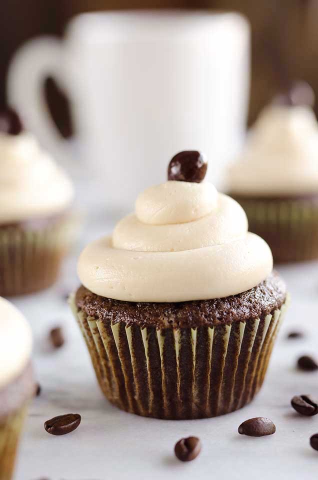 Mocha Sour Cream Cupcakes made with Dunkin’ Donuts® Coffee are a rich and decadent chocolate cupcake topped with a mocha buttercream for a sweet treat perfect for any coffee lover!