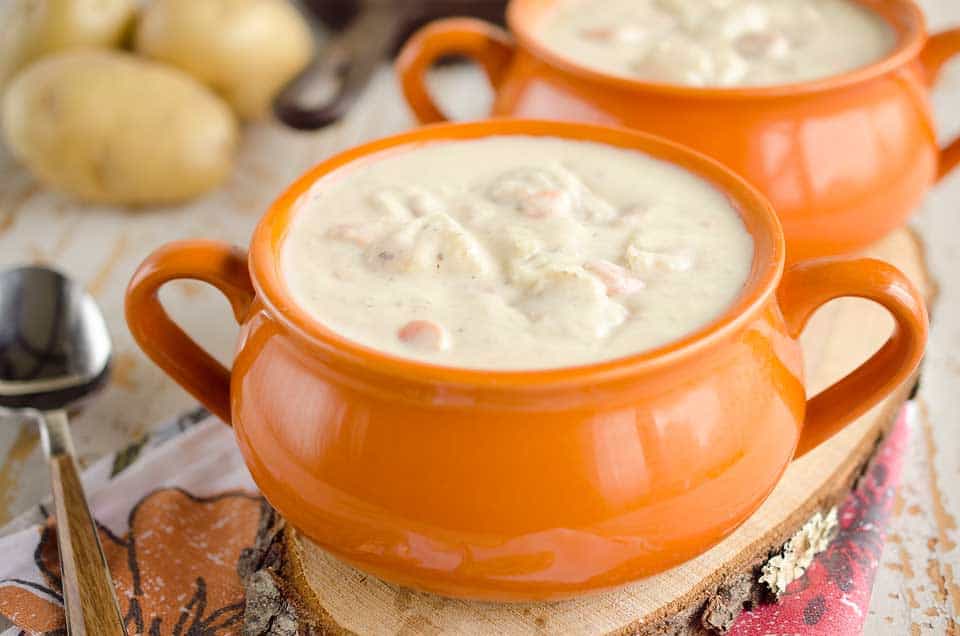 Parmesan Potato Chowder is a decadent and satisfying soup sure to warm you up in the cold winter months!