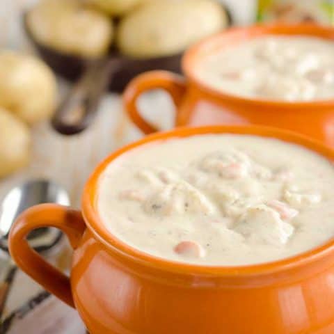 Parmesan Potato Chowder is a decadent and satisfying soup sure to warm you up in the cold winter months!